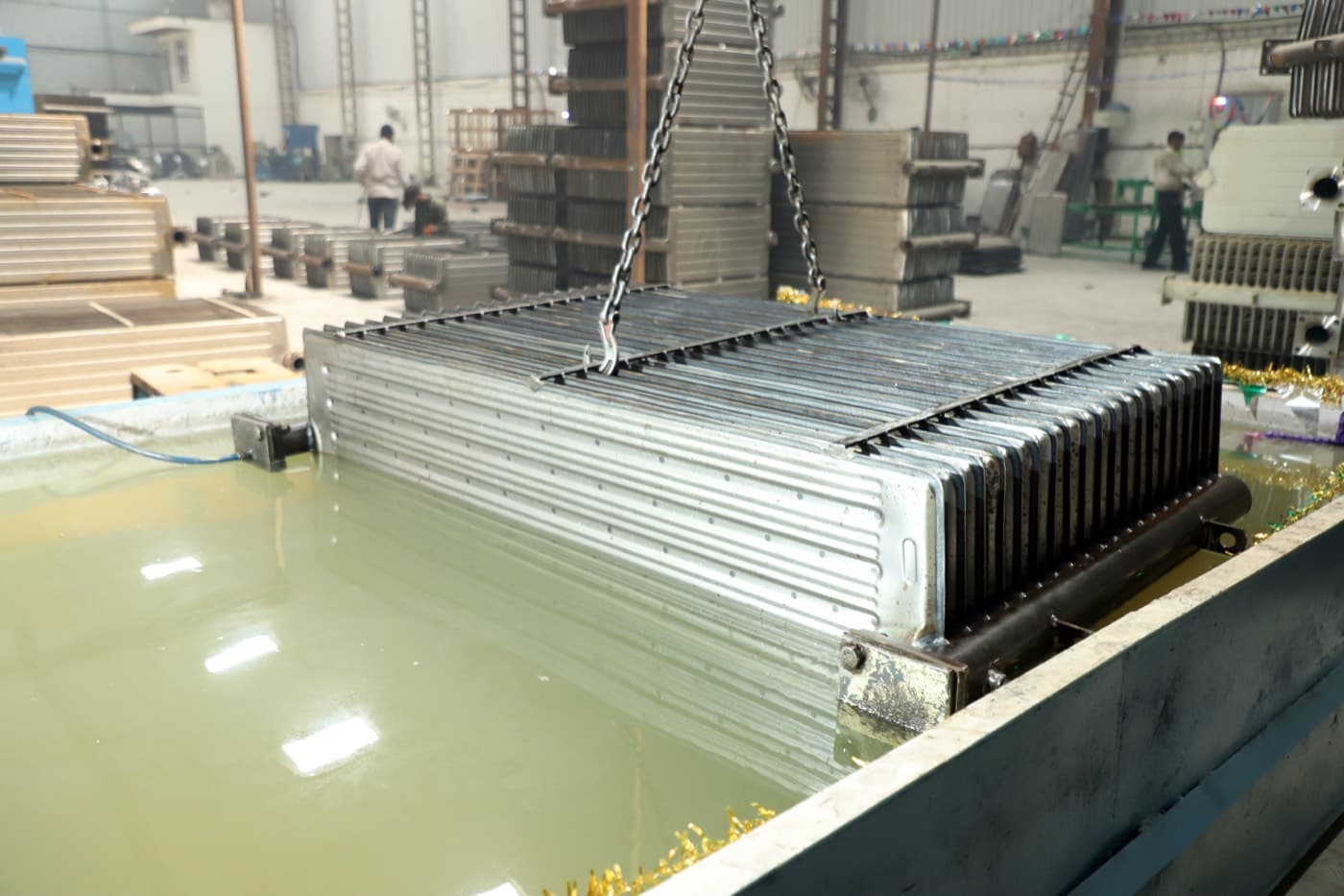 Finished pressed steel radiator built for transformer manufacturers